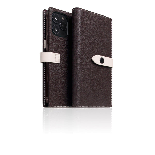 D8 Edition Full Grain Leather Diary Case for iPhone 14 Pro Max (Brown Cream)