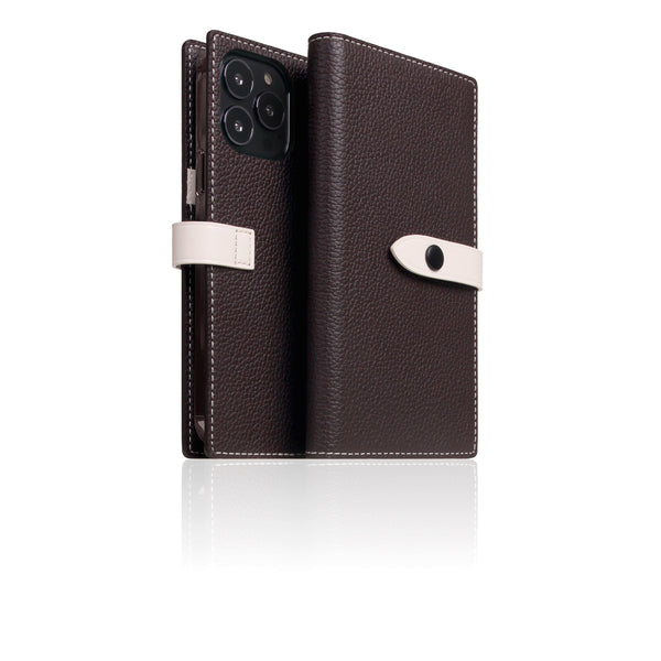 D8 Edition Full Grain Leather Diary Case for iPhone 13 Pro Max (Brown Cream)