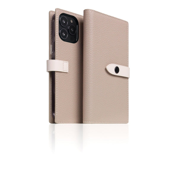 D8 Edition Full Grain Leather Diary Case for iPhone 14 Pro Max (Light Cream)