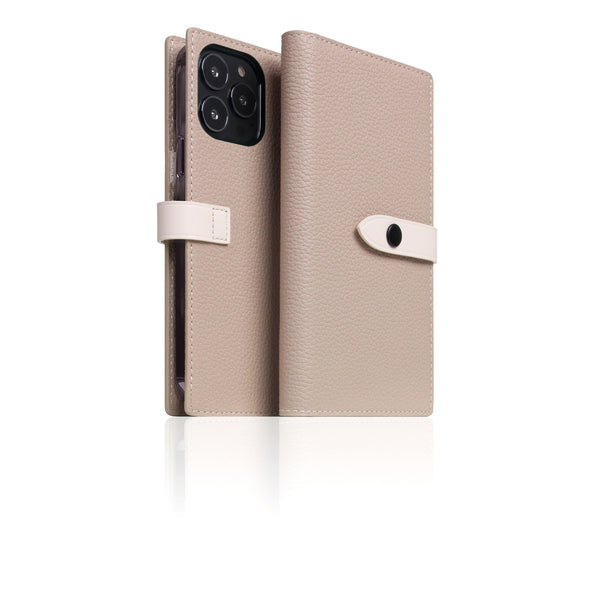 D8 Edition Full Grain Leather Diary Case for iPhone 13 Pro Max (Light Cream)