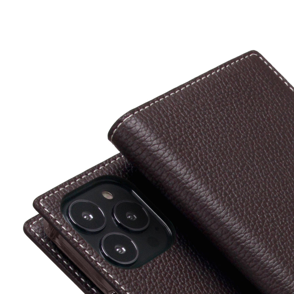 D8 Edition Full Grain Leather Diary Case for iPhone 14 Pro Max (Brown Cream)