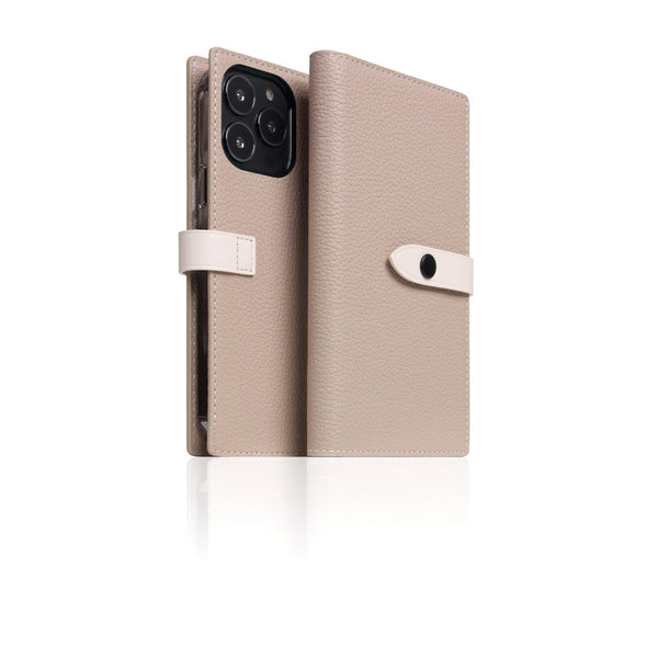 D8 Edition Full Grain Leather Diary Case for iPhone 14 Pro (Light Cream)