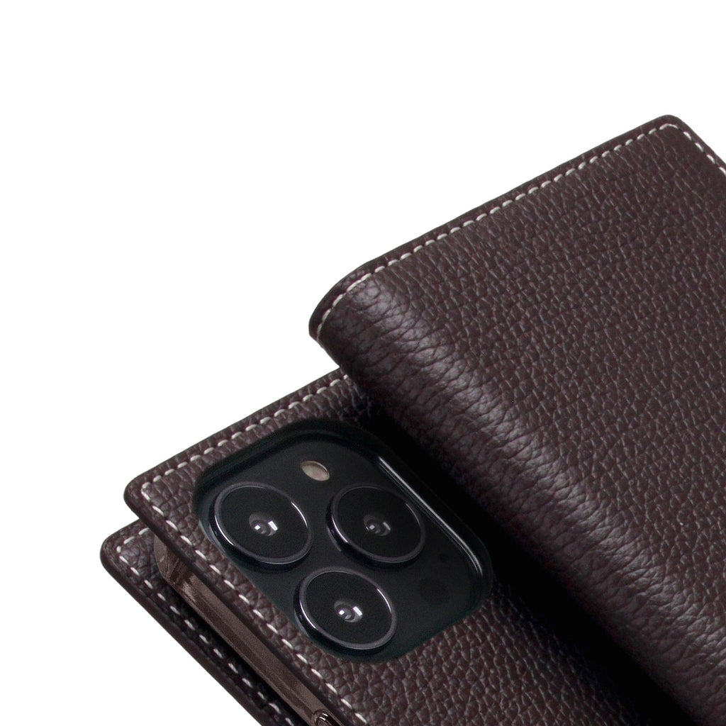 D8 Edition Full Grain Leather Diary Case for iPhone 14 Pro (Brown Cream)
