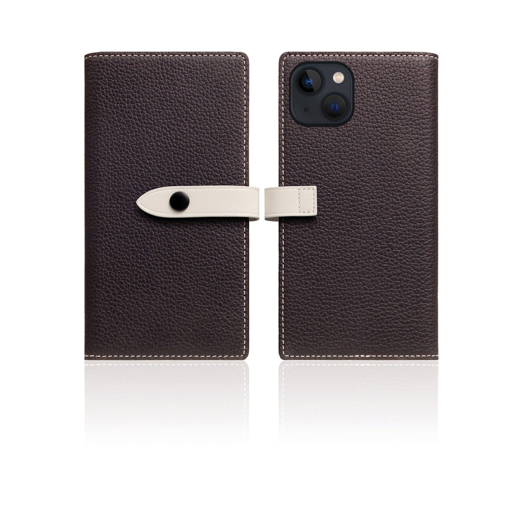 D8 Edition Full Grain Leather Diary Case for iPhone 14 Plus (Brown Cream)