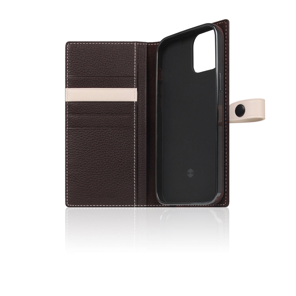 D8 Edition Full Grain Leather Diary Case for iPhone 14 Plus (Brown Cream)