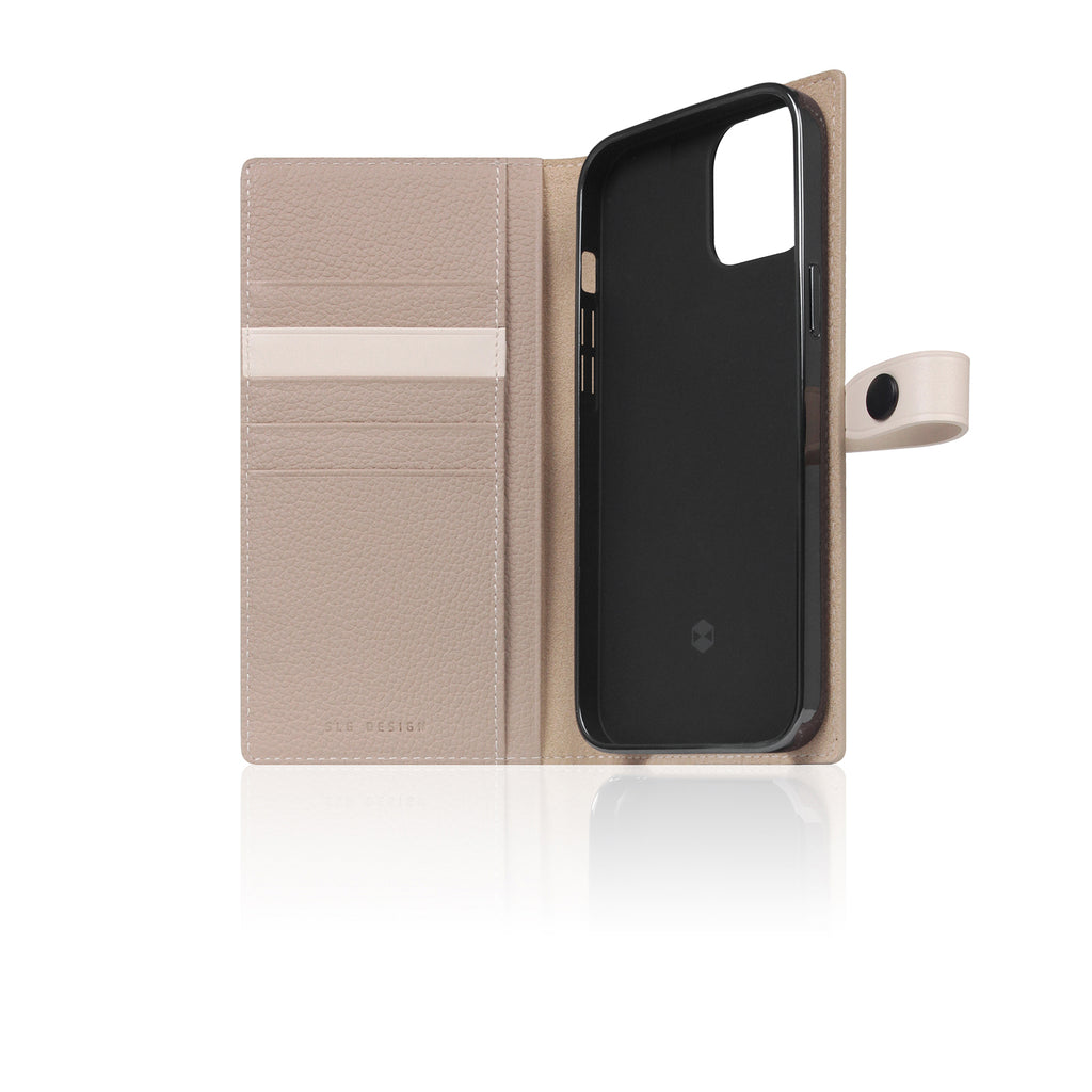 D8 Edition Full Grain Leather Diary Case for iPhone 14 Plus (Light Cream)