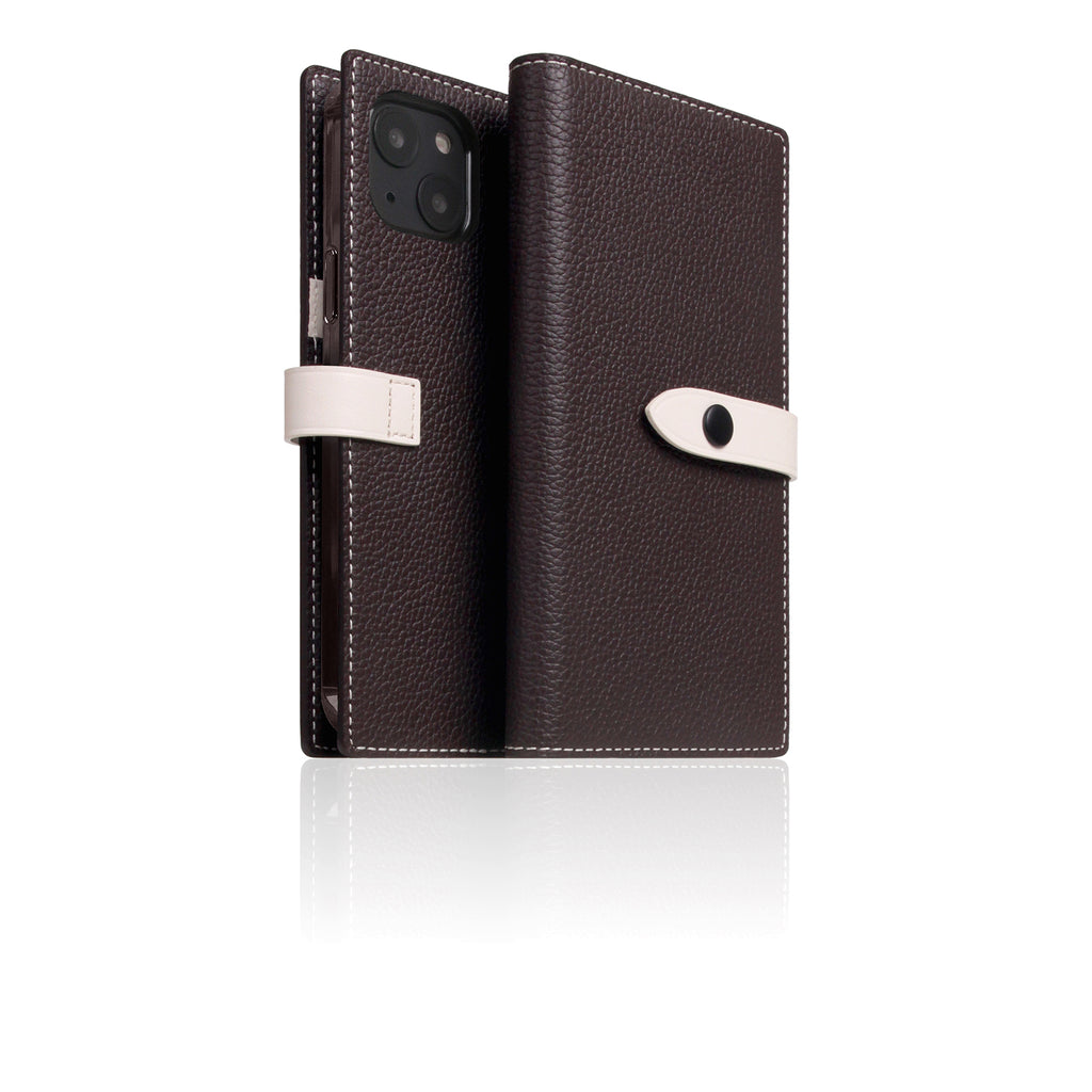 D8 Edition Full Grain Leather Diary Case for iPhone 14 Plus (Brown Cream)