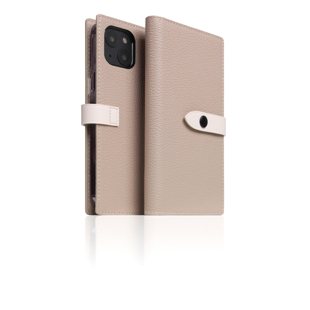 D8 Edition Full Grain Leather Diary Case for iPhone 14 Plus (Light Cream)