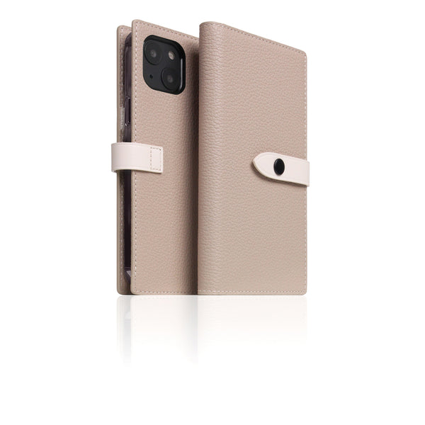 D8 Edition Full Grain Leather Diary Case for iPhone 14 Plus (Light Cream)