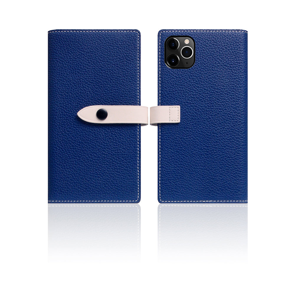 D8 Edition Full Grain Leather Diary Case for iPhone 11 Pro Max (Navy Blue)