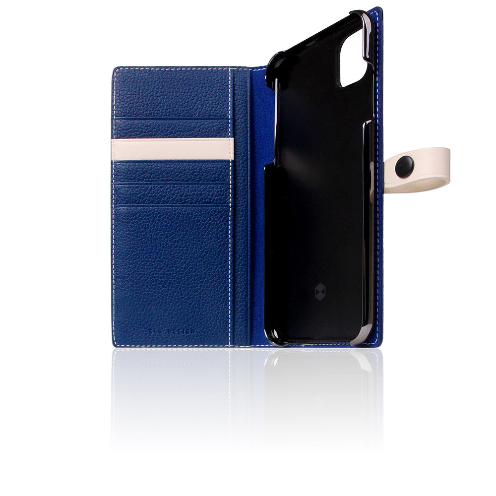 D8 Edition Full Grain Leather Diary Case for iPhone 11 Pro Max (Navy Blue)