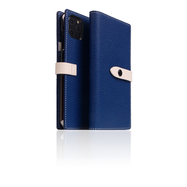 D8 Edition Full Grain Leather Diary Case for iPhone 11 Pro Max (Navy Blue)