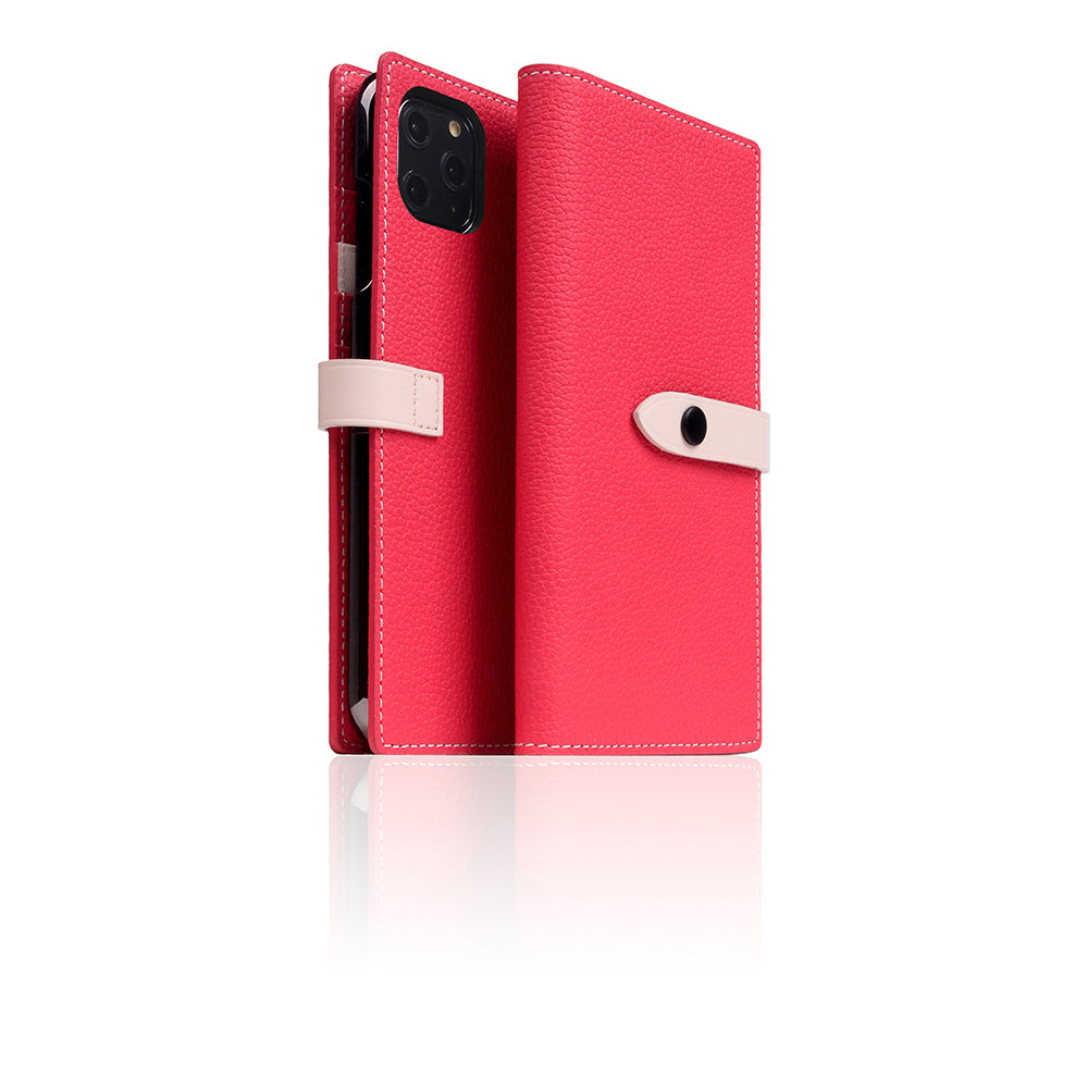 D8 Edition Full Grain Leather Diary Case for iPhone 11 Pro Max (Pink Rose)