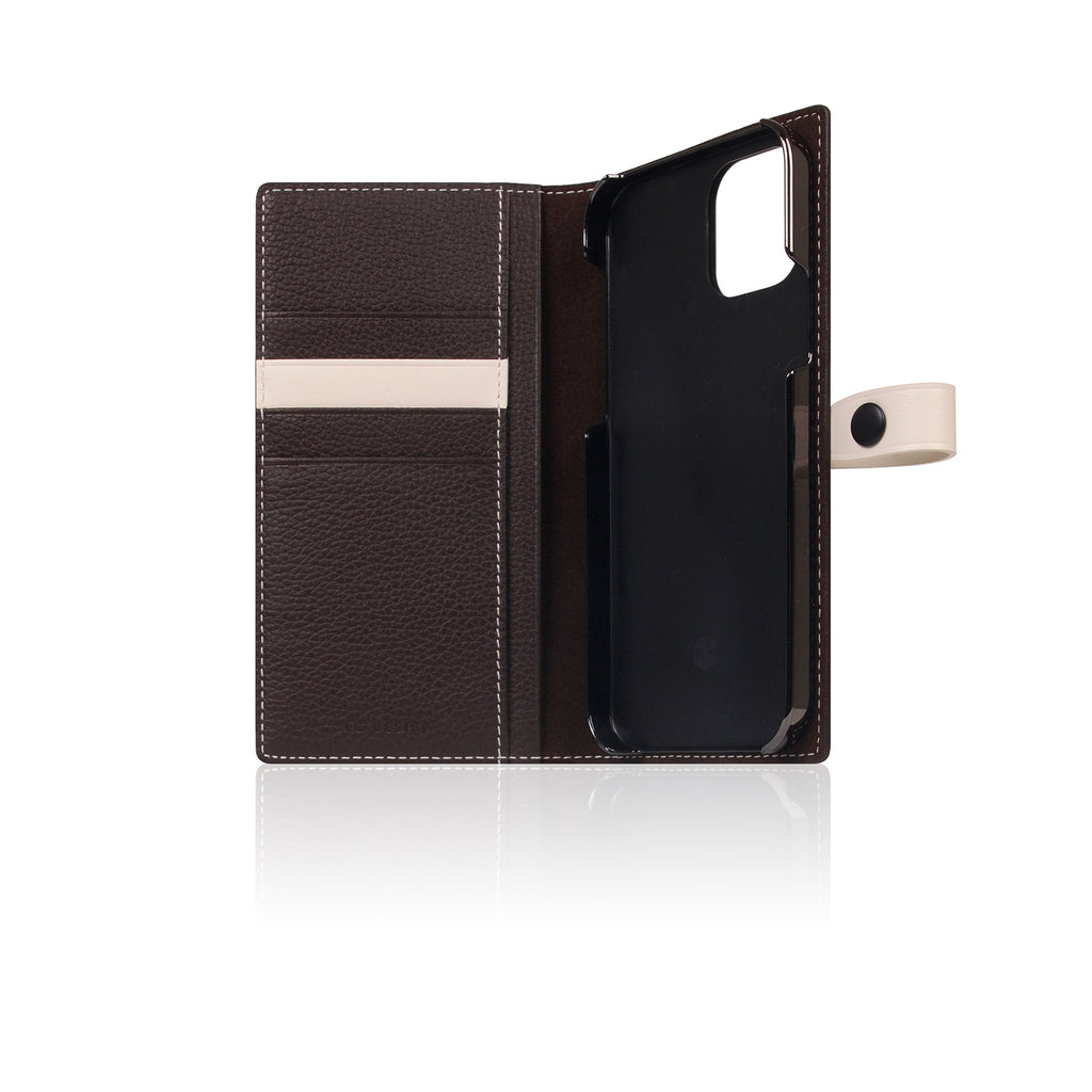 D8 Edition Full Grain Leather Diary Case for iPhone 12 Pro Max (Brown Cream)