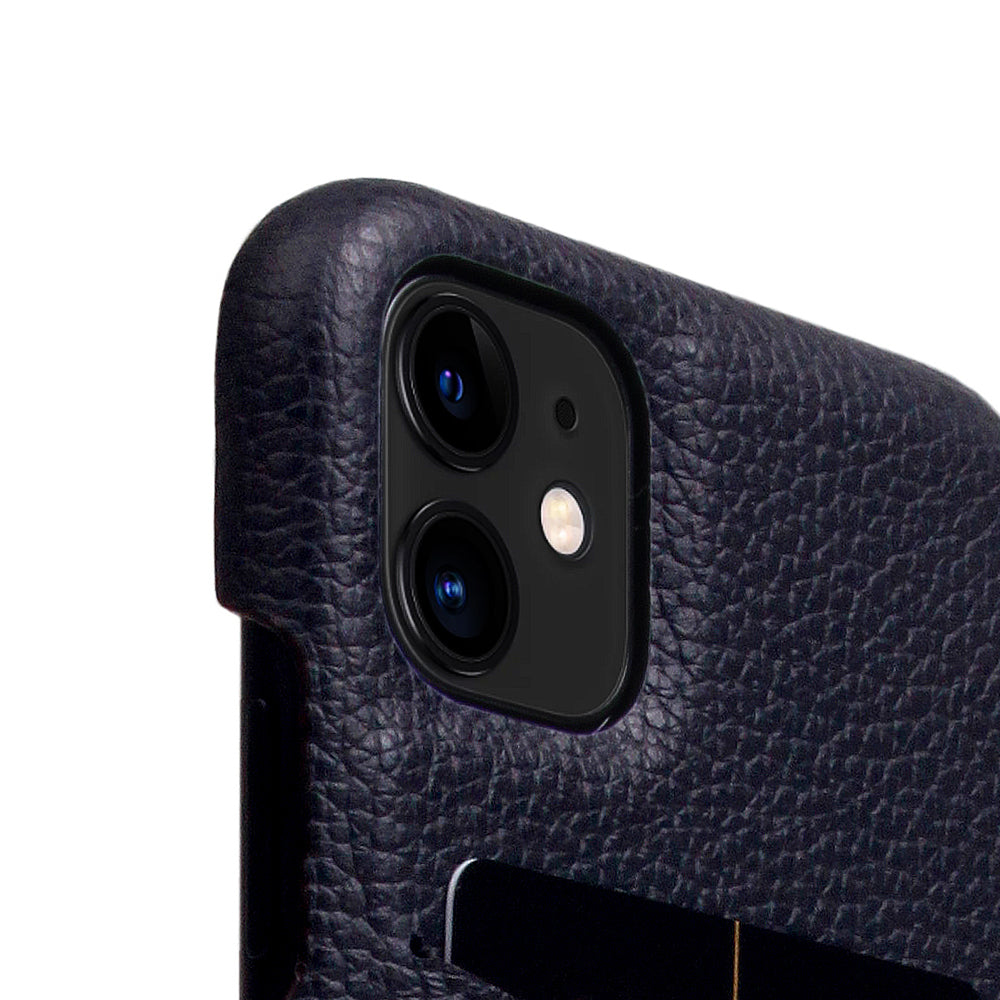 D8 Full Grain Leather Back Case for iPhone 11 Black Blue