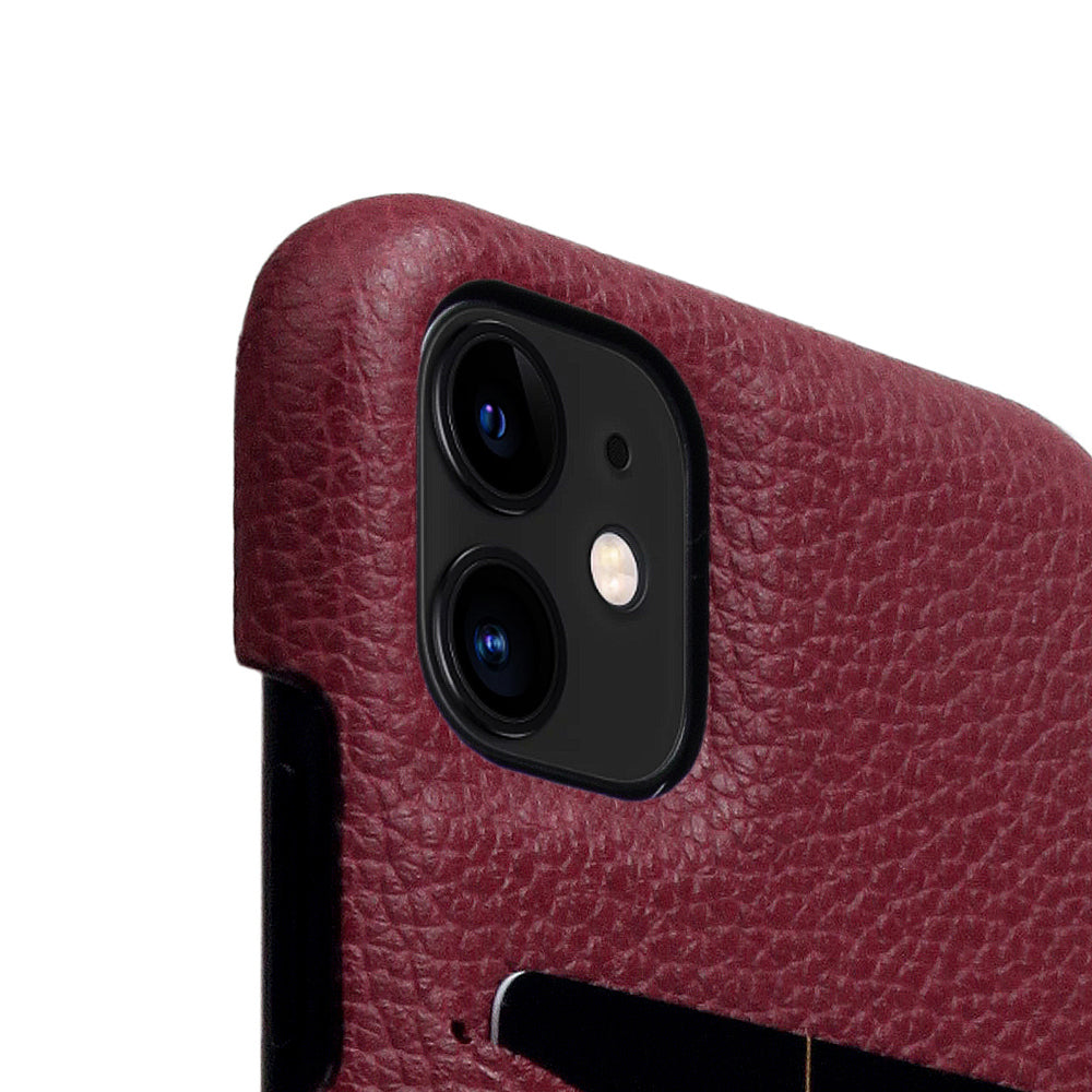 D8 Full Grain Leather Back Case for iPhone 11 Burgundy Rose