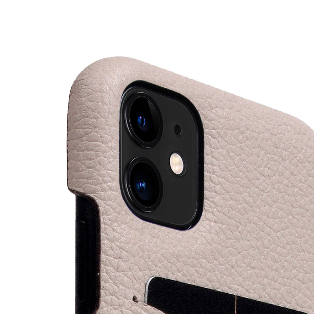 D8 Full Grain Leather Back Case for iPhone 11 Light Cream