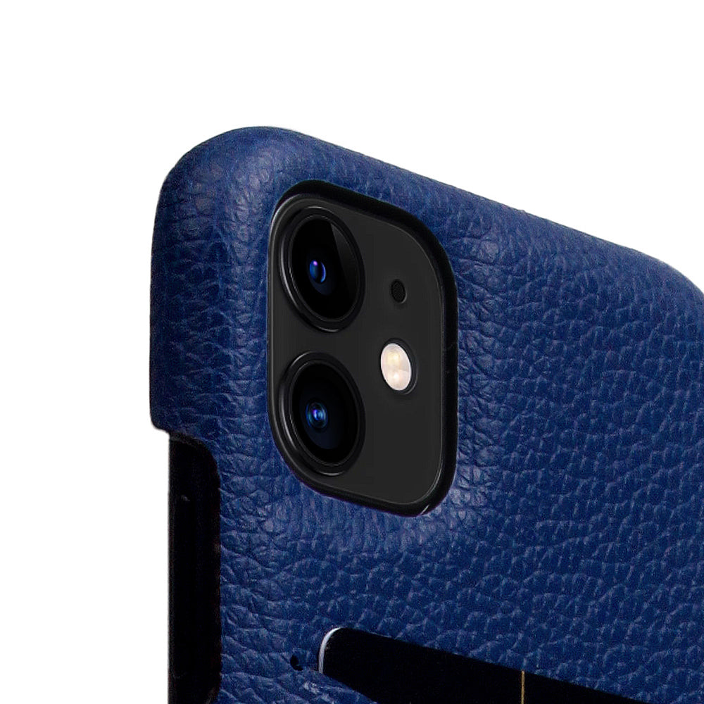 D8 Full Grain Leather Back Case for iPhone 11 Navy Blue