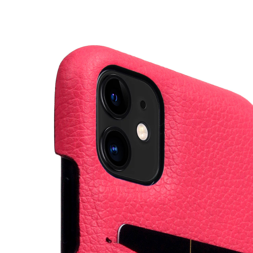 D8 Full Grain Leather Back Case for iPhone 11 Pink Rose