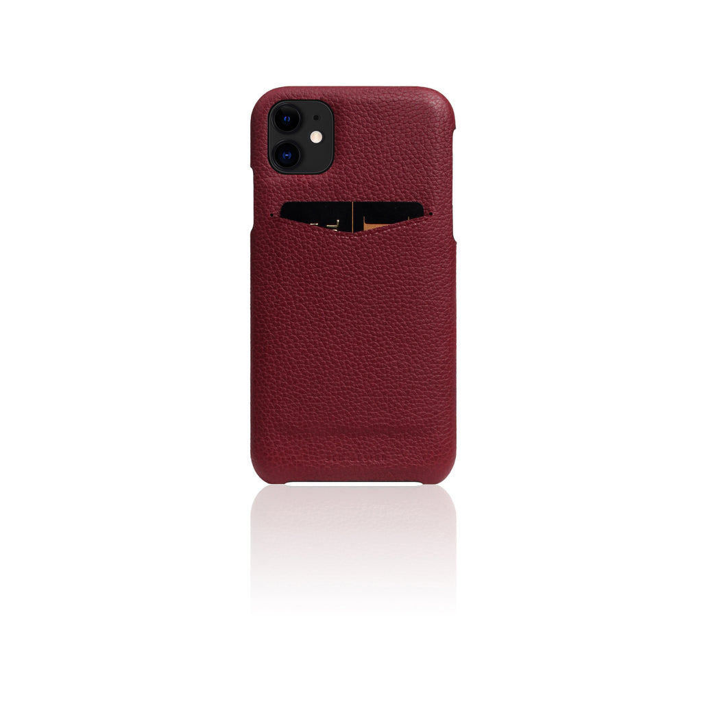 D8 Full Grain Leather Back Case for iPhone 11 Burgundy Rose