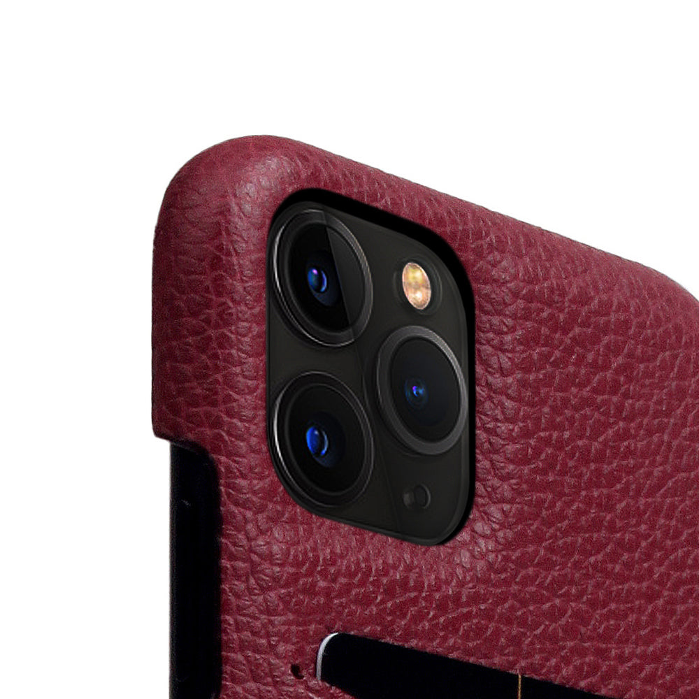 D8 Full Grain Leather Back Case for iPhone 11 Pro Burgundy Rose