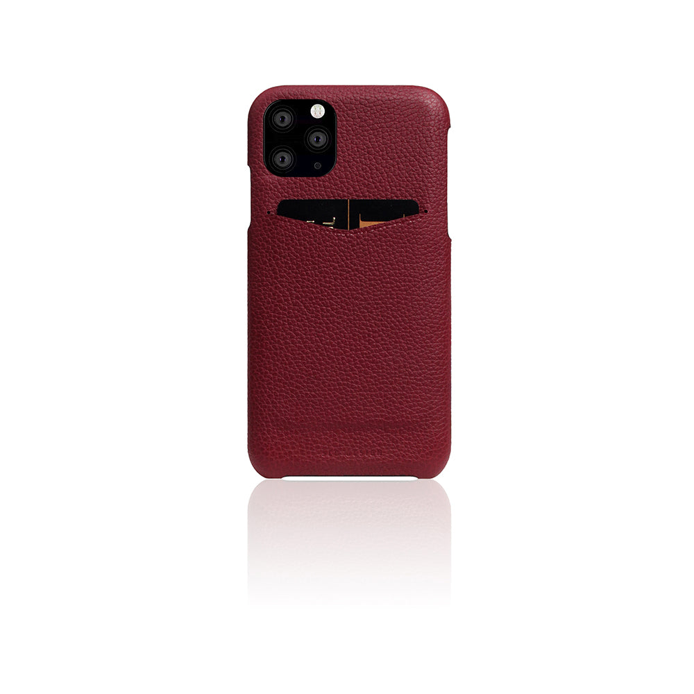 D8 Full Grain Leather Back Case for iPhone 11 Pro Burgundy Rose