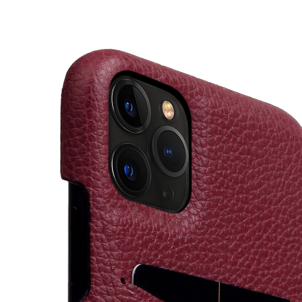 D8 Full Grain Leather Back Case for iPhone 11 Pro Max Burgundy Rose