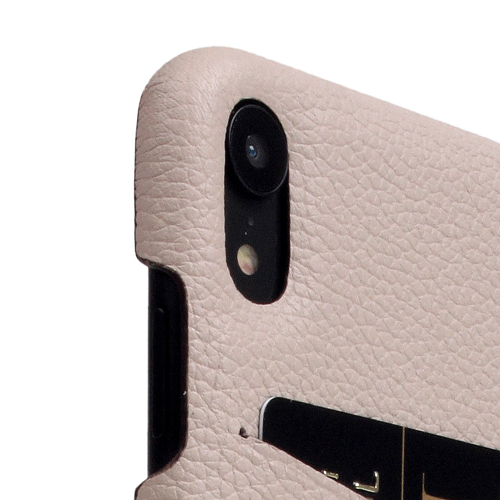 D8 Full Grain Leather Back Case for iPhone XR Light Cream