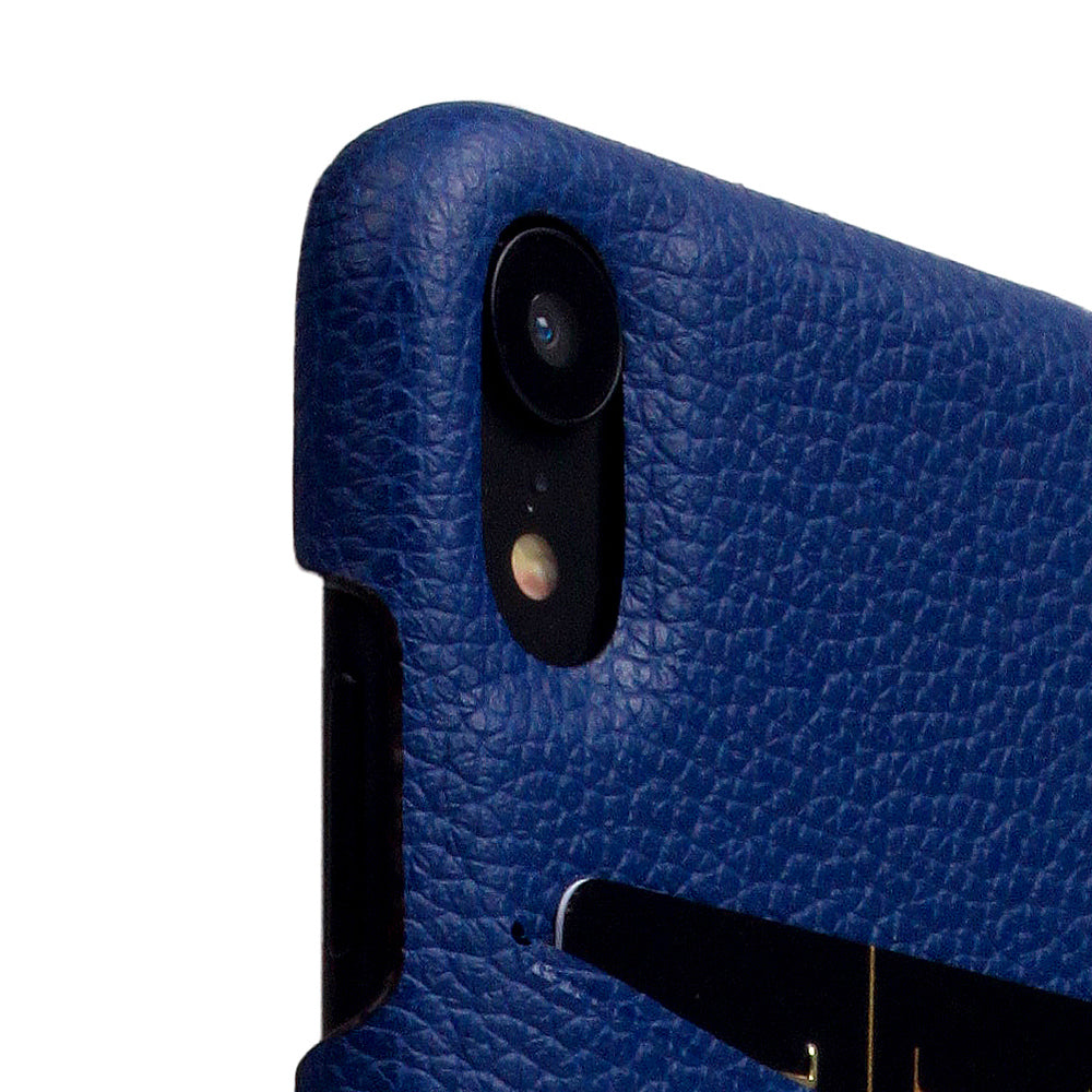 D8 Full Grain Leather Back Case for iPhone XR Navy Blue