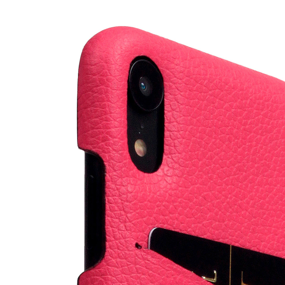 D8 Full Grain Leather Back Case for iPhone XR Pink Rose