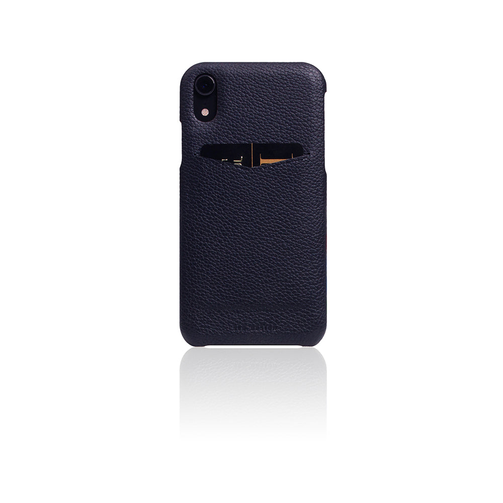 D8 Full Grain Leather Back Case for iPhone XR Black Blue