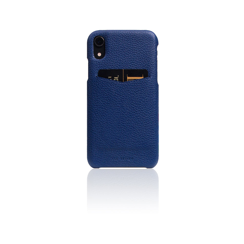 D8 Full Grain Leather Back Case for iPhone XR Navy Blue