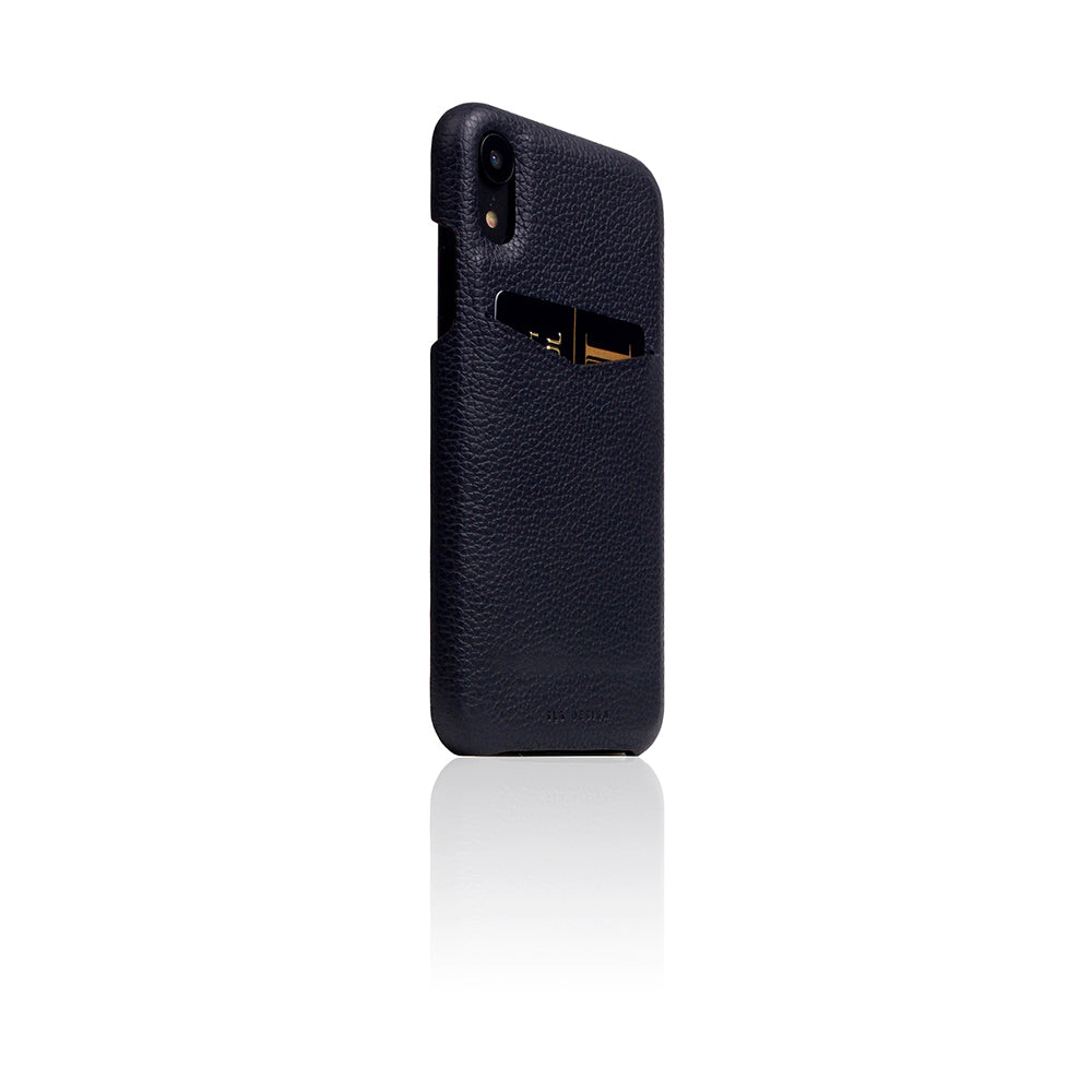 D8 Full Grain Leather Back Case for iPhone XR Black Blue