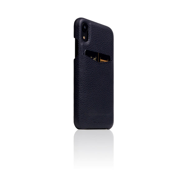 D8 Full Grain Leather Back Case for iPhone XR Black Blue