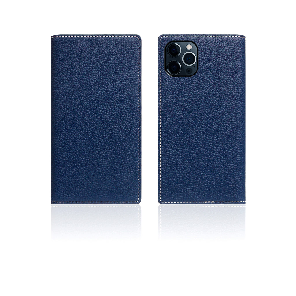 D8 Full Grain Leather Diary Case for iPhone 12 Pro Max (Navy Blue)