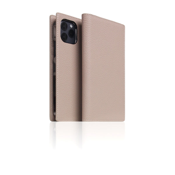 D8 Full Grain Leather Diary Case for iPhone 12 Pro Max (Light Cream)