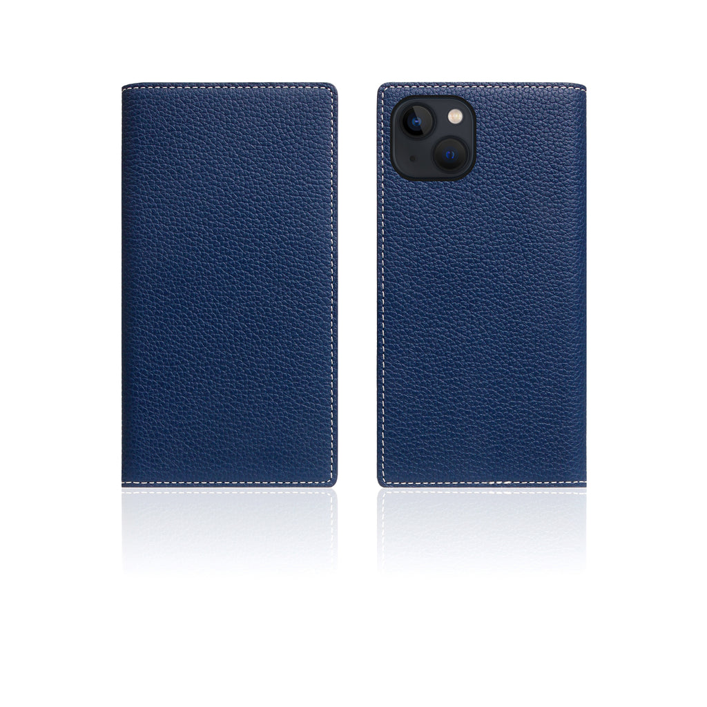 D8 Full Grain Leather Diary Case for iPhone 13 (Navy Blue)