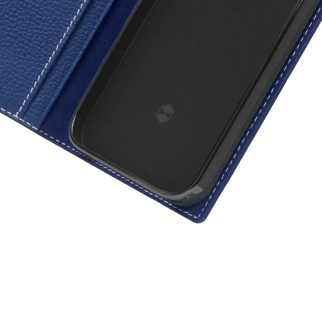 D8 Full Grain Leather Diary Case for iPhone 14 (Navy Blue)