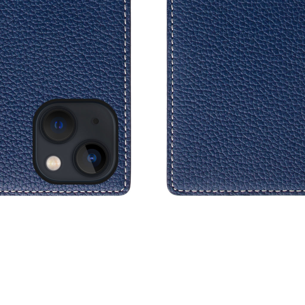D8 Full Grain Leather Diary Case for iPhone 13 mini (Navy Blue)