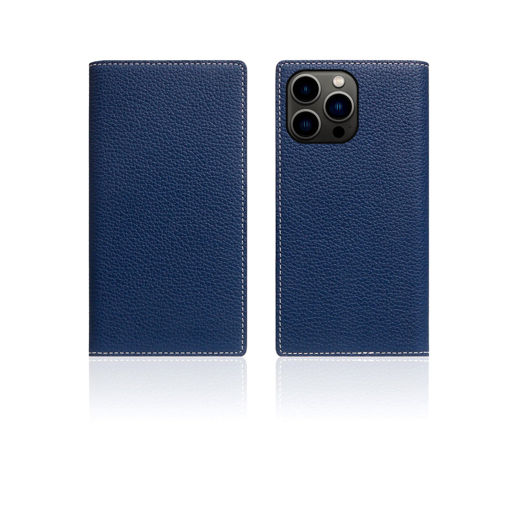 D8 Full Grain Leather Diary Case for iPhone 14 Pro (Navy Blue)