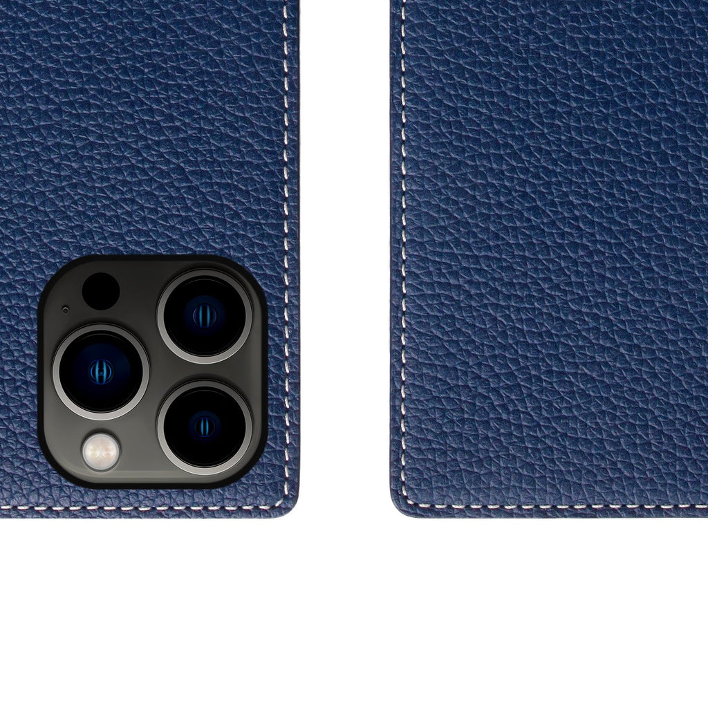 D8 Full Grain Leather Diary Case for iPhone 14 Pro (Navy Blue)