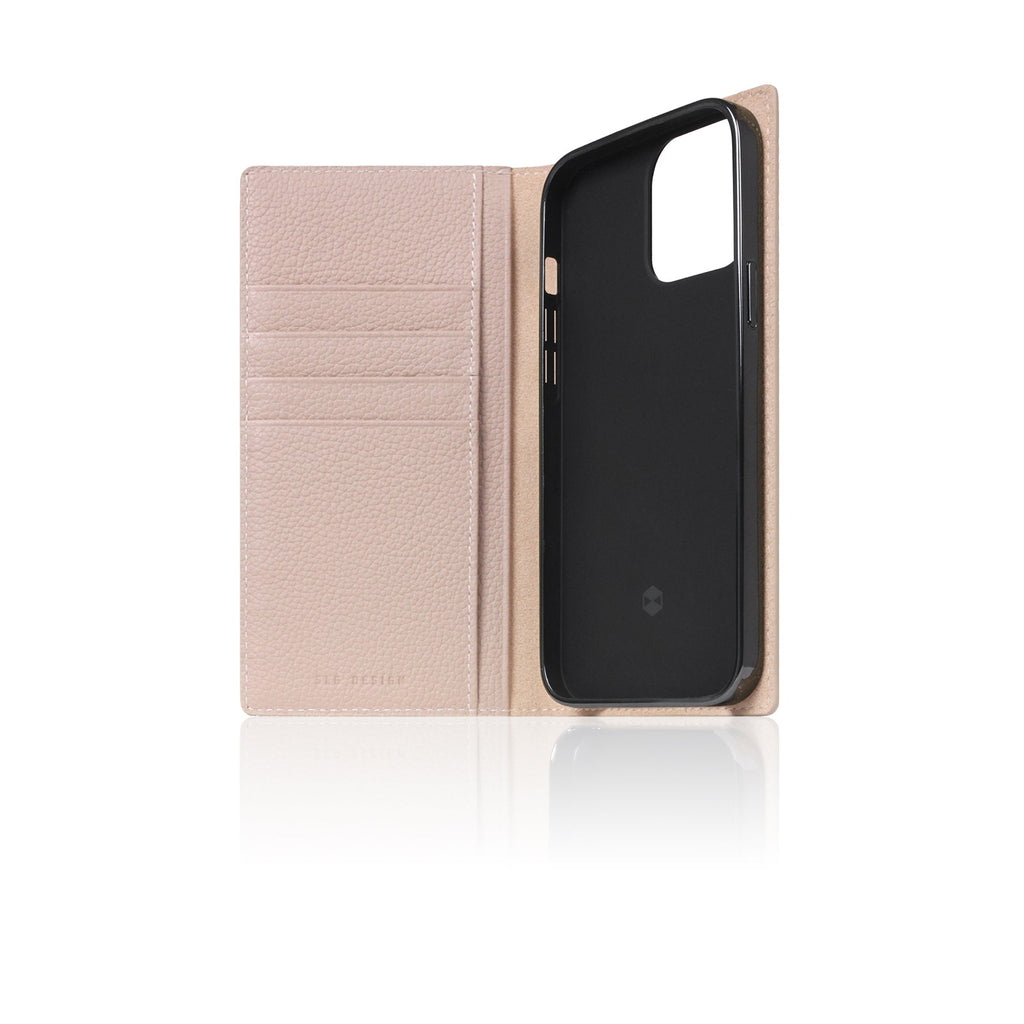 D8 Full Grain Leather Diary Case for iPhone 14 Pro (Light Cream)
