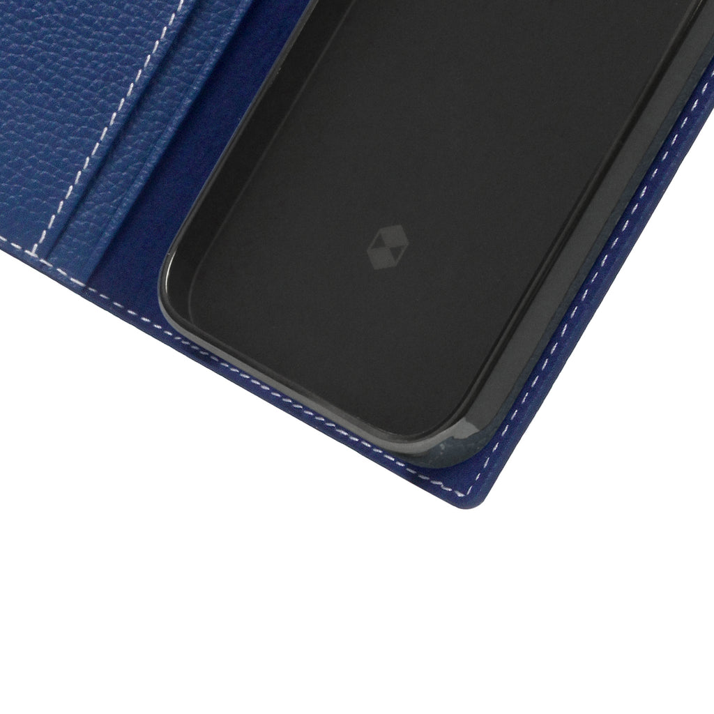 D8 Full Grain Leather Diary Case for iPhone 13 Pro (Navy Blue)
