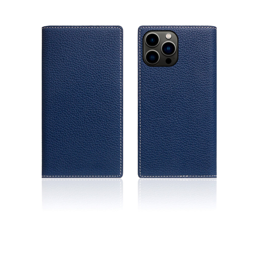 D8 Full Grain Leather Diary Case for iPhone 13 Pro Max (Navy Blue)