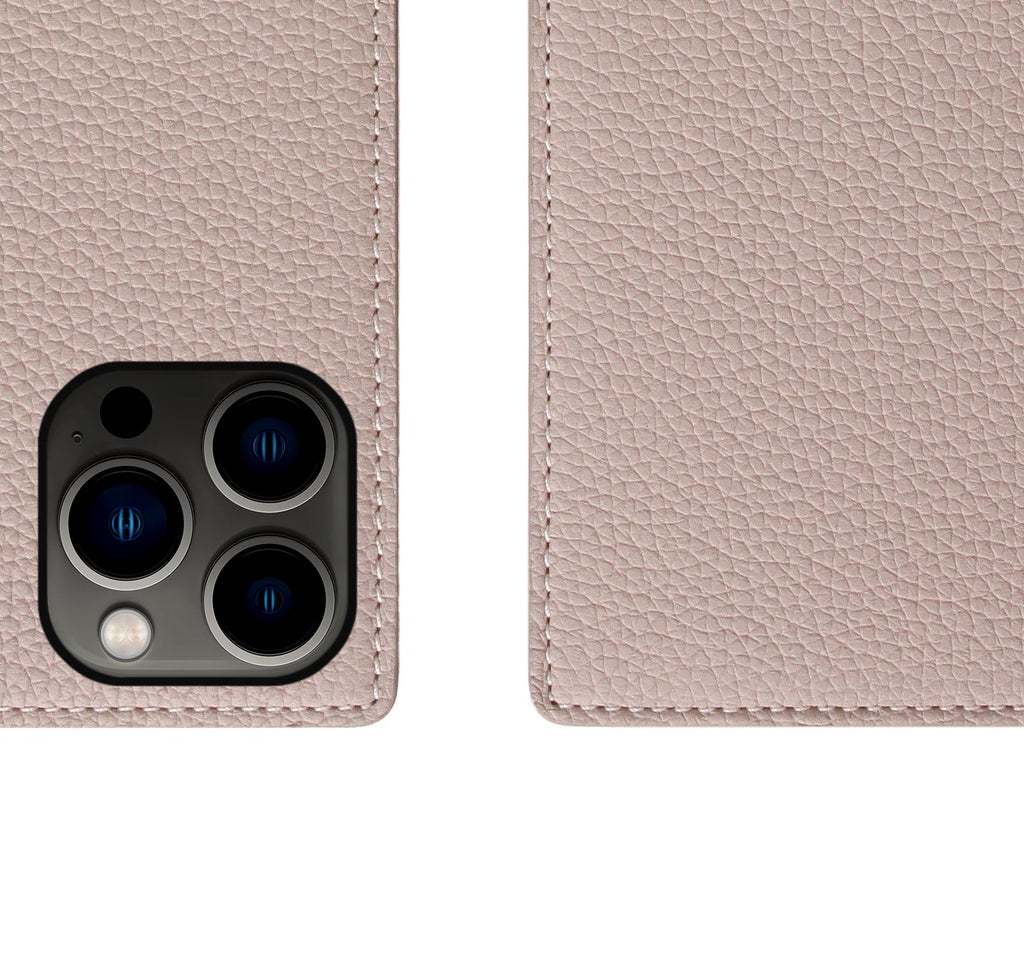 D8 Full Grain Leather Diary Case for iPhone 14 Pro Max (Light Cream)