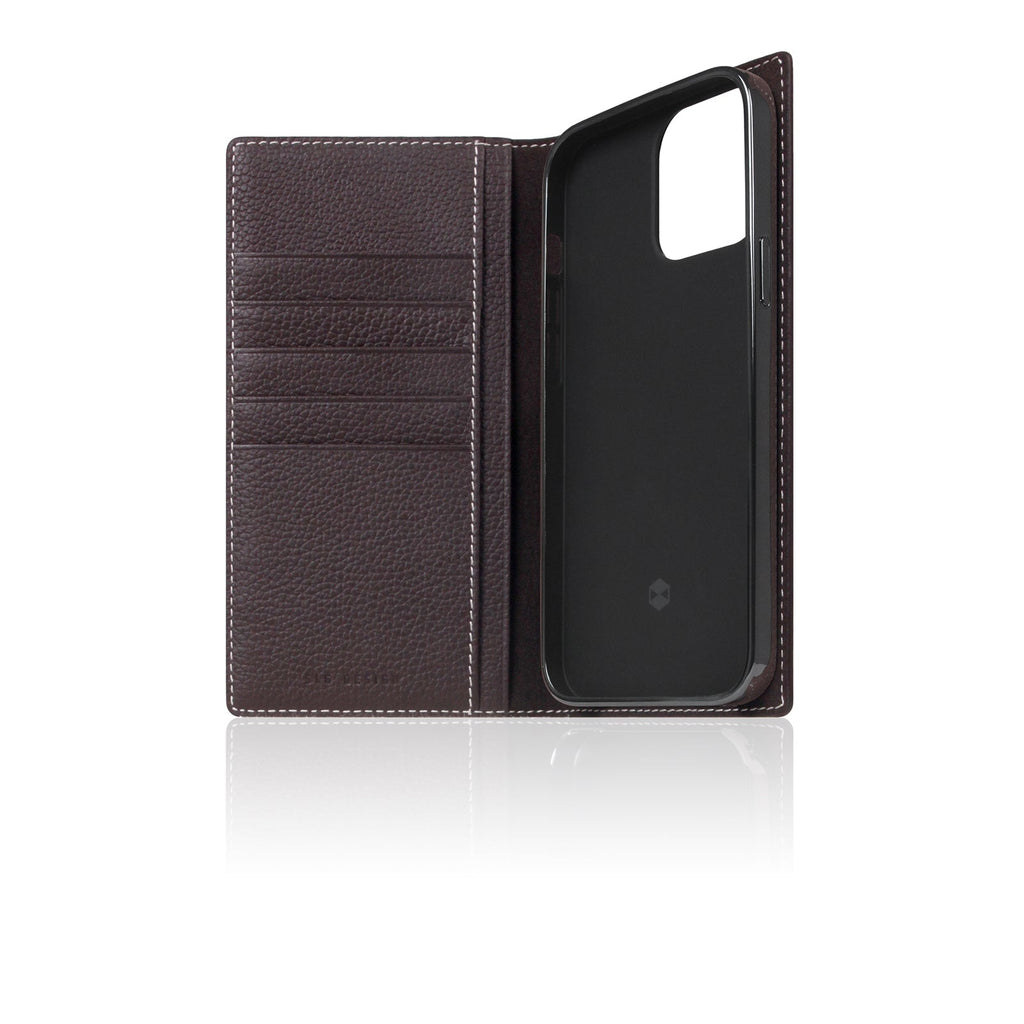 D8 Full Grain Leather Diary Case for iPhone 14 Pro Max (Brown Cream)
