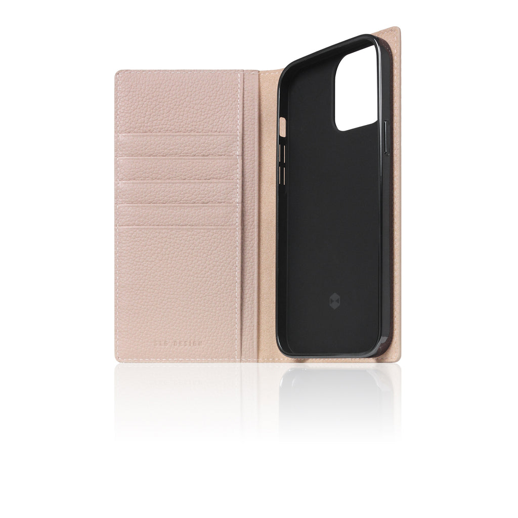 D8 Full Grain Leather Diary Case for iPhone 13 Pro Max (Light Cream)