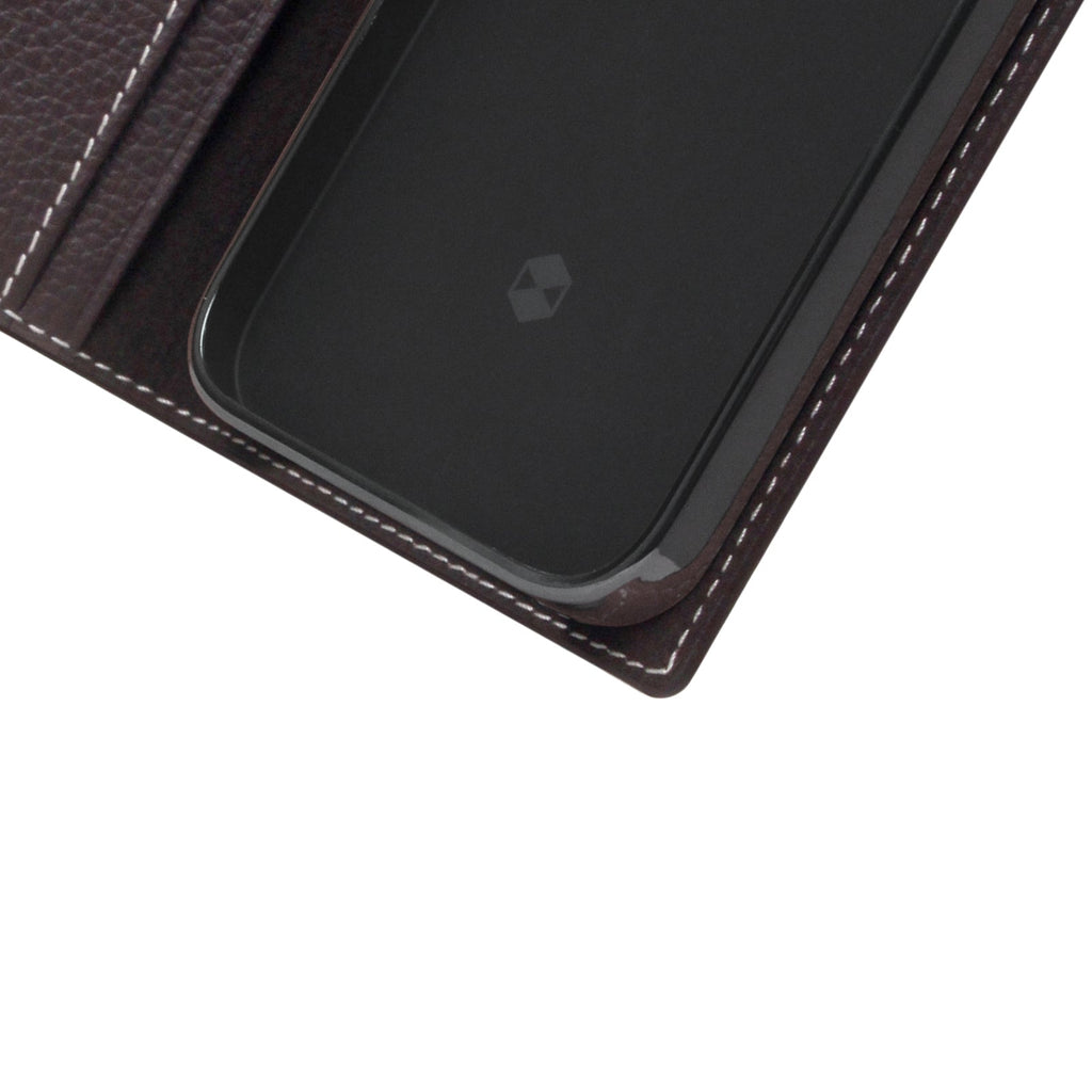 D8 Full Grain Leather Diary Case for iPhone 14 Pro Max (Brown Cream)