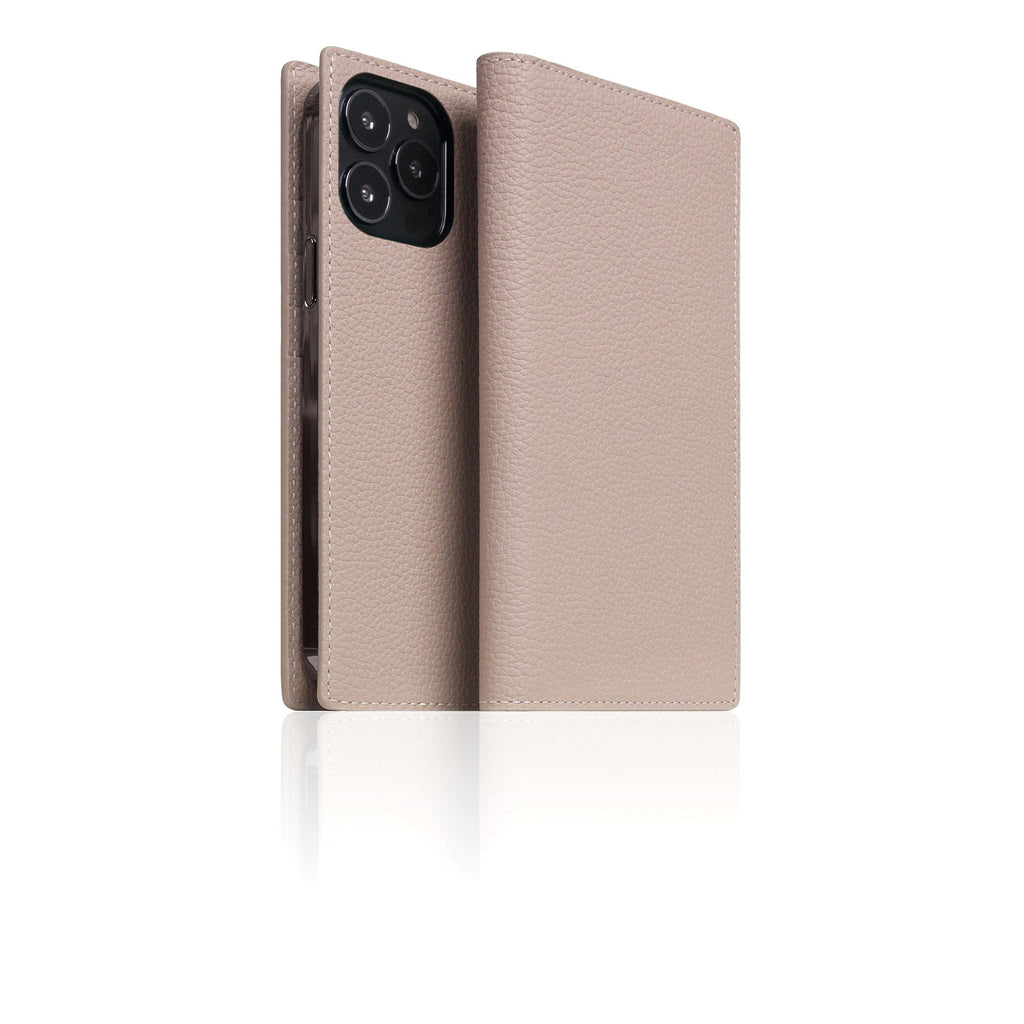 D8 Full Grain Leather Diary Case for iPhone 14 Pro Max (Light Cream)