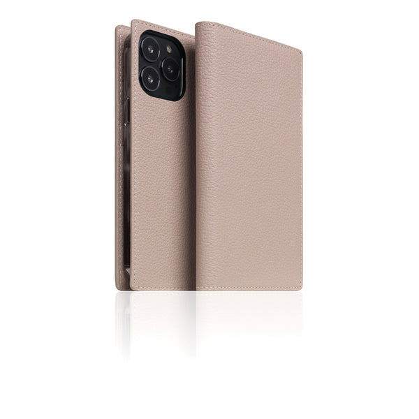 D8 Full Grain Leather Diary Case for iPhone 13 Pro Max (Light Cream)